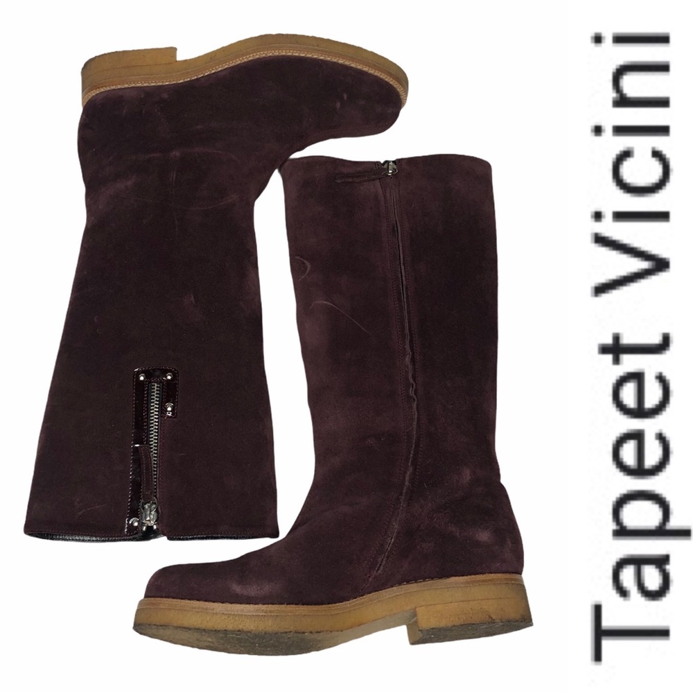 Tapeet by Vicini dark maroon/purple Suede Boots 38